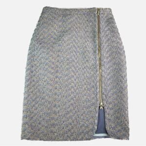 J. CREW Tweed Skit with Gold accents and Zipper - GOLD PURPLE PERIWINKLE